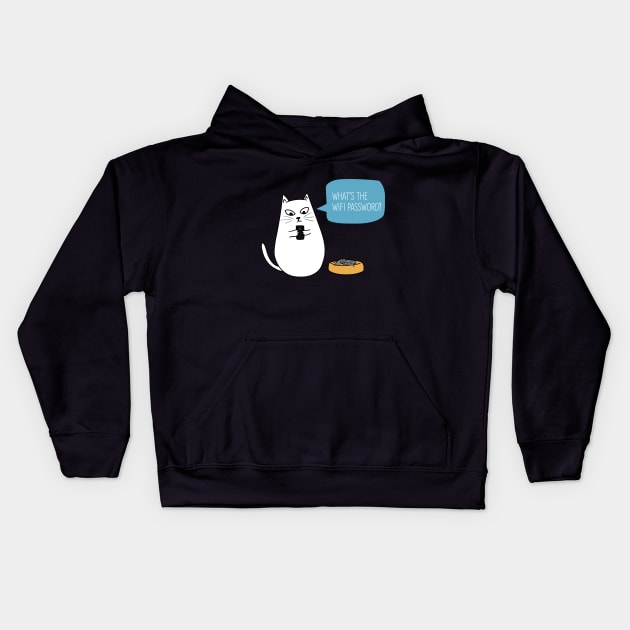 Wifi Cat Kids Hoodie by cartoonbeing